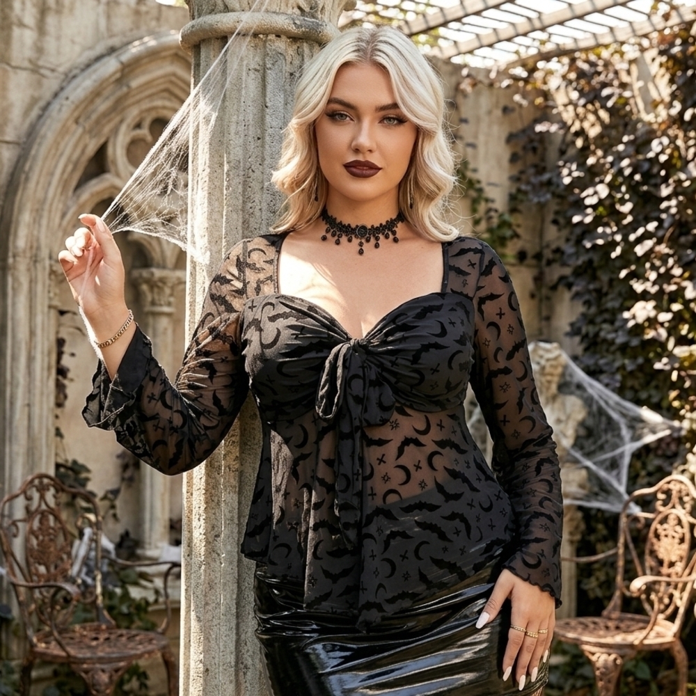 Hot Topic Black Patterned Blouse